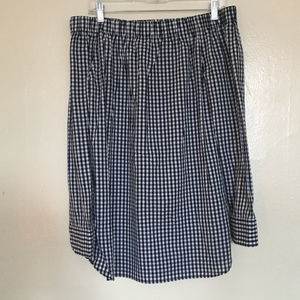 Checked off the shoulder top.